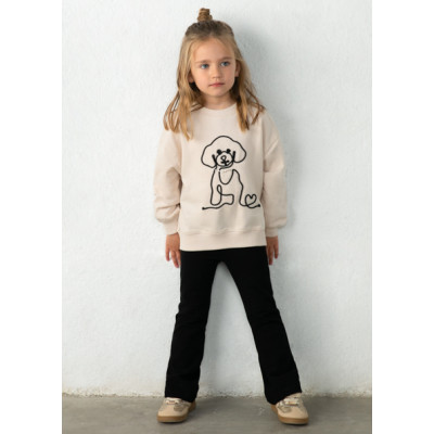 Conj. leggings felpa cordão