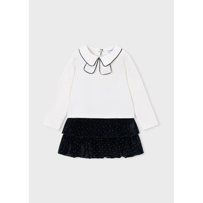 Conj. saia veludo strass