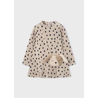 Vestido jaquard c/bolsa