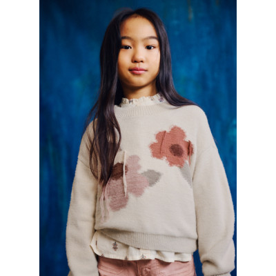Jersey intarsia flores