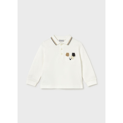 Polo m/comp. liso detalhes