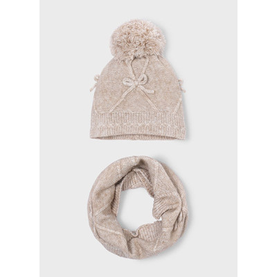 Conj. gorro cachecol laços