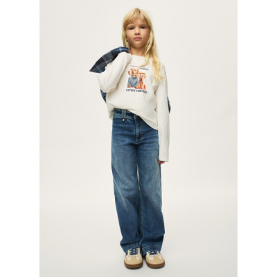 Calça denim wide leg