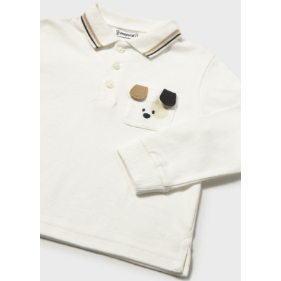 Polo m/comp. liso detalhes