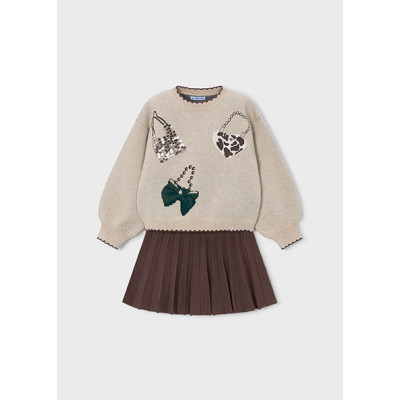 Conj. saia tricô jacquard