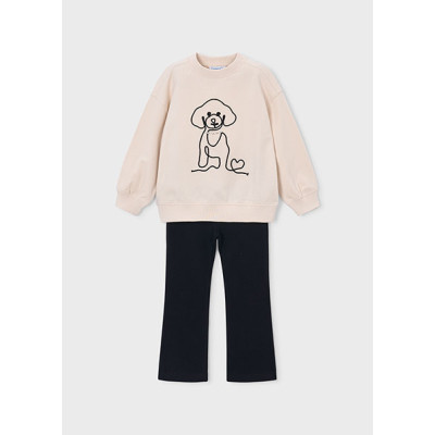 Conj. leggings felpa cordão