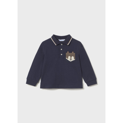Polo m/comp. liso detalhes