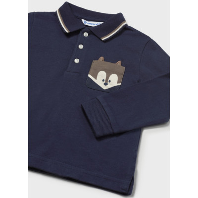 Polo m/comp. liso detalhes