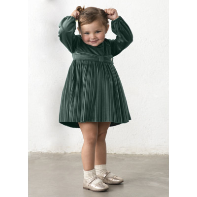 Vestido veludo plissado