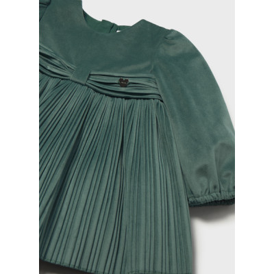 Vestido veludo plissado
