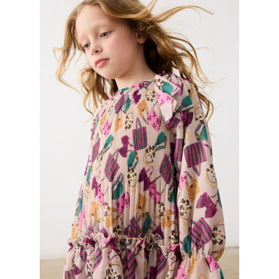 Vestido plissado estampado