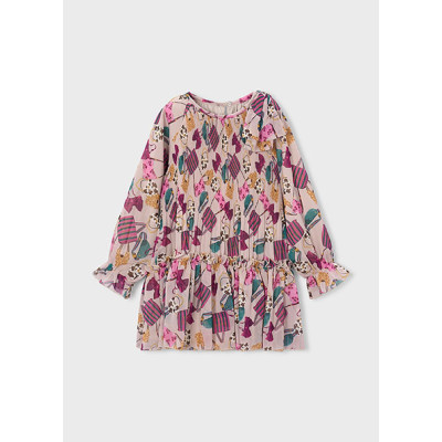 Vestido plissado estampado