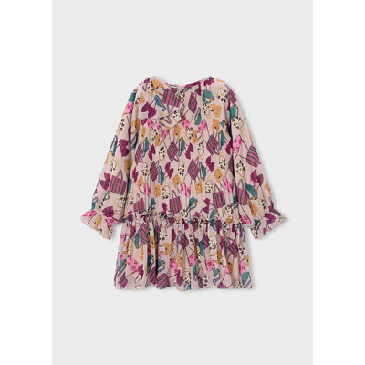 Vestido plissado estampado