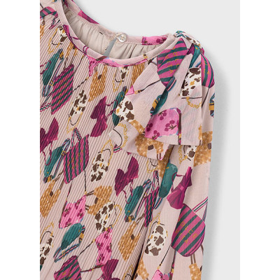 Vestido plissado estampado