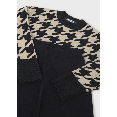 Conj.calça tricô jacquard