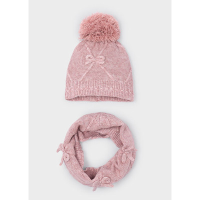 Conj. gorro cachecol laços
