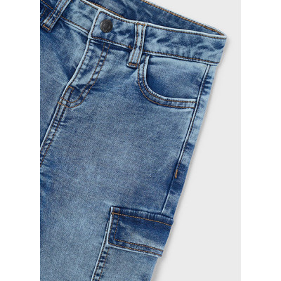Calça soft denim cargo